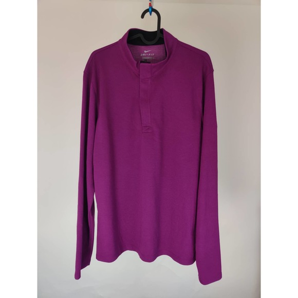 (V) Nike Dri-Fit Standard Fit Men base layer sweater sport running sz M purple - Picture 2 of 8